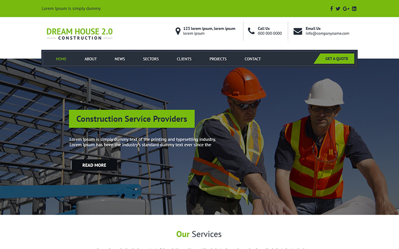 Download PSD шаблон "Dream House 2.0 - Multipurpose Construction PSD Template" / Dream House 2.0 - Multipurpose Construction PSD Template - PSD шаблон на тему графика construction home house bungalow theme template psd photoshop