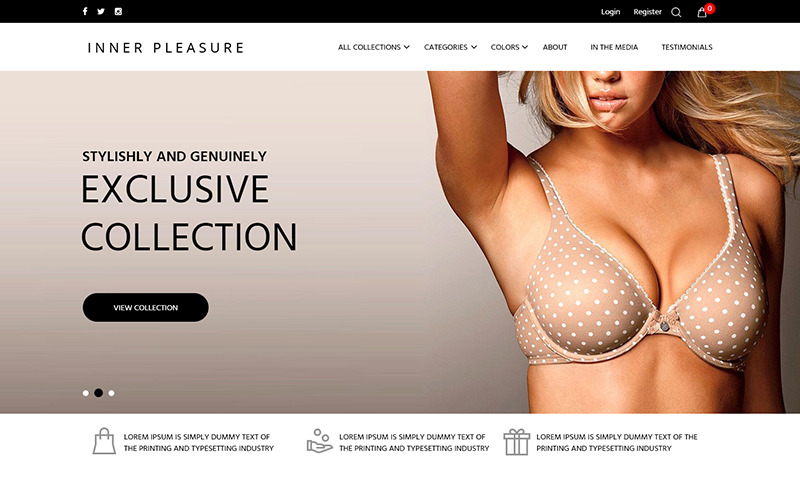 Inner Pleasure - Lingerie Store PSD-sjabloon