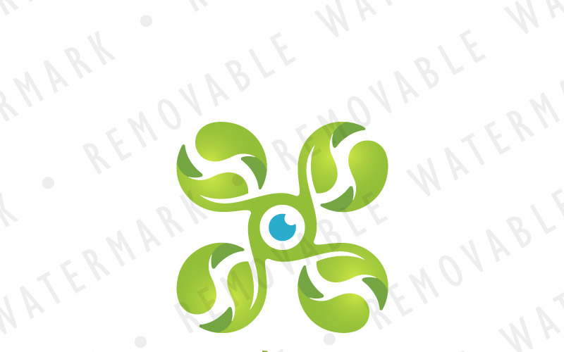 Modello di logo del drone verde