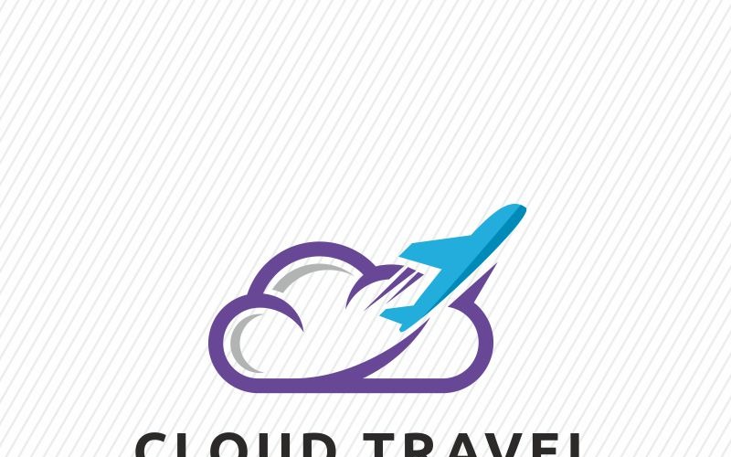 Modelo de logotipo de viagens na nuvem