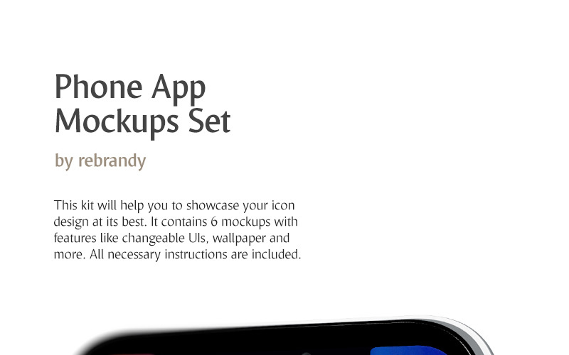 Макет продукту Phone App Set