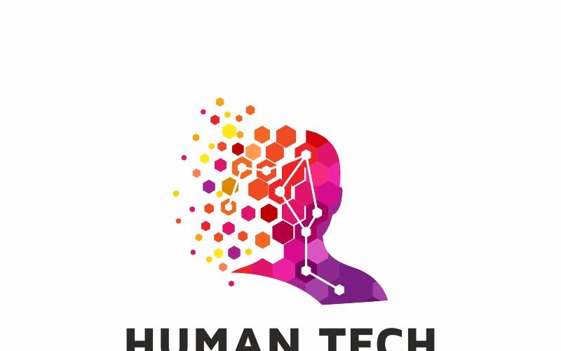 Plantilla de logotipo de tecnología humana