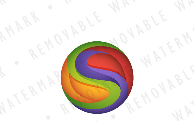 Download Шаблон логотипа "Synergy of Colors Logo Template" / Synergy of Colors Logo Template - Шаблон логотипа на тему графика abstract colorful color paint technology sphere blend synergy mix spectrum s art creative yin yang balance harmony logo design template