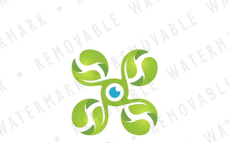 Zelená dron Logo šablona