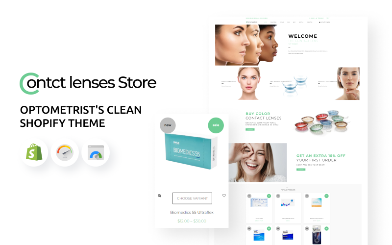 Contact Lenses Store - Optometrists Clean Shopify Theme