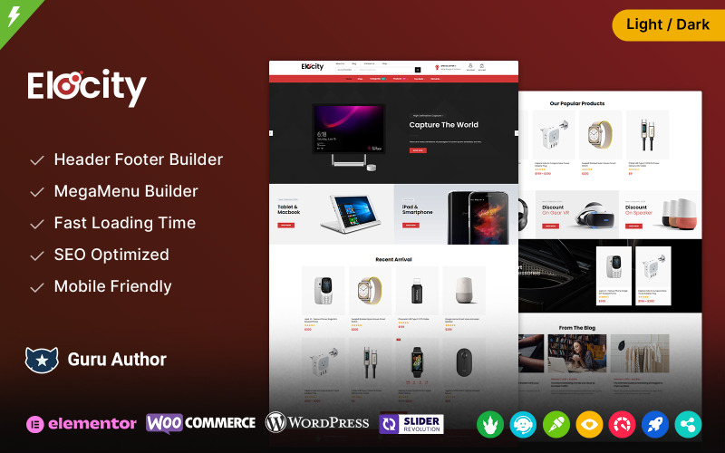 Elocity - Thème WooCommerce polyvalent pour magasins d'électronique et de jeux