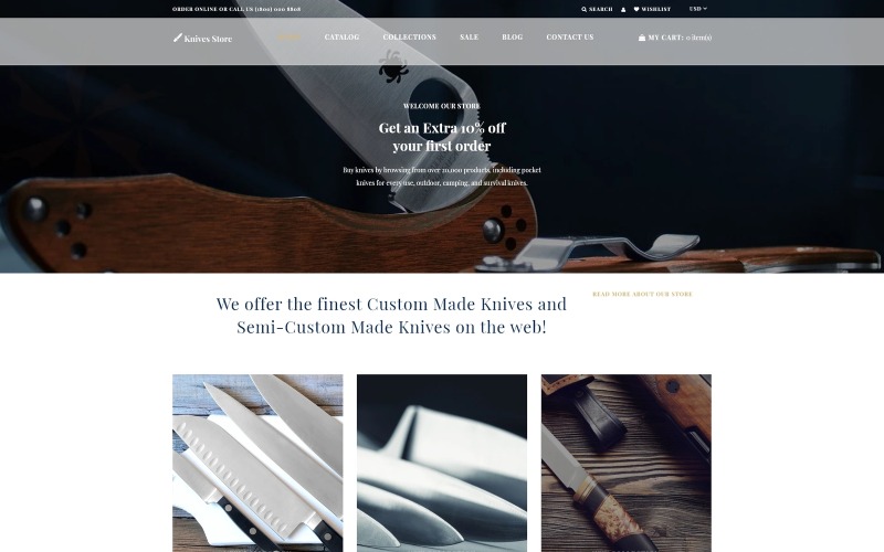 Kések Store Clean Shopify téma