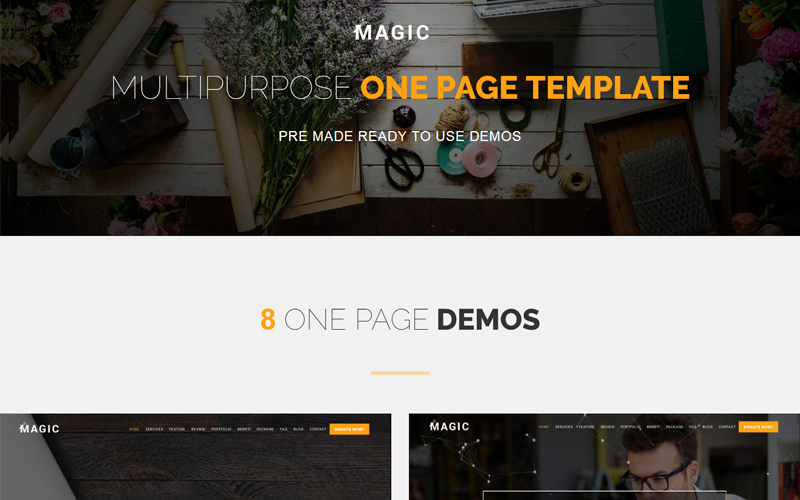 Magic - modelo multifuncional Onepage Joomla 5