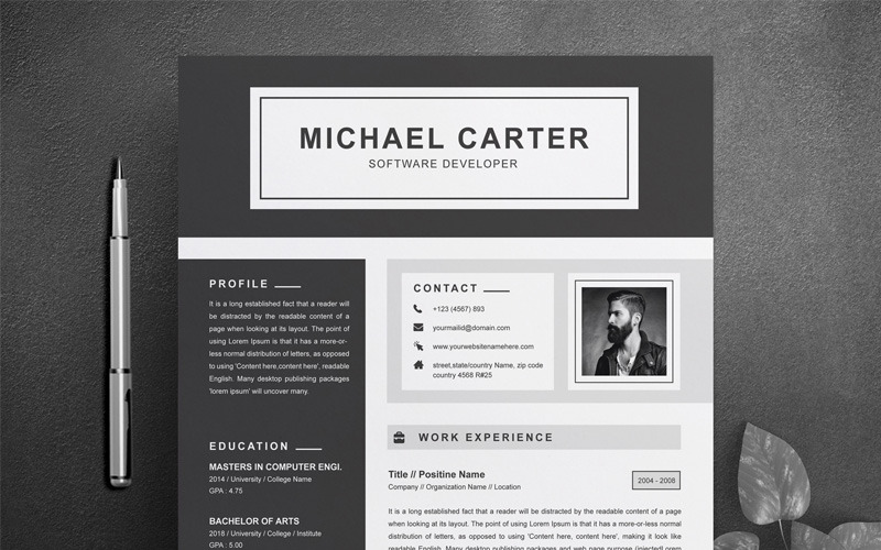 Michael Resume Template #79020 - TemplateMonster