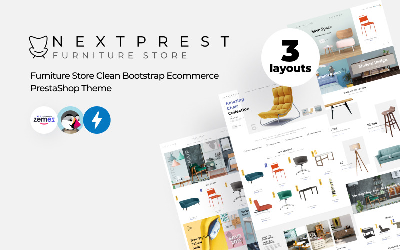 Nextprest-家具店清洁引导电子商务PrestaShop主题