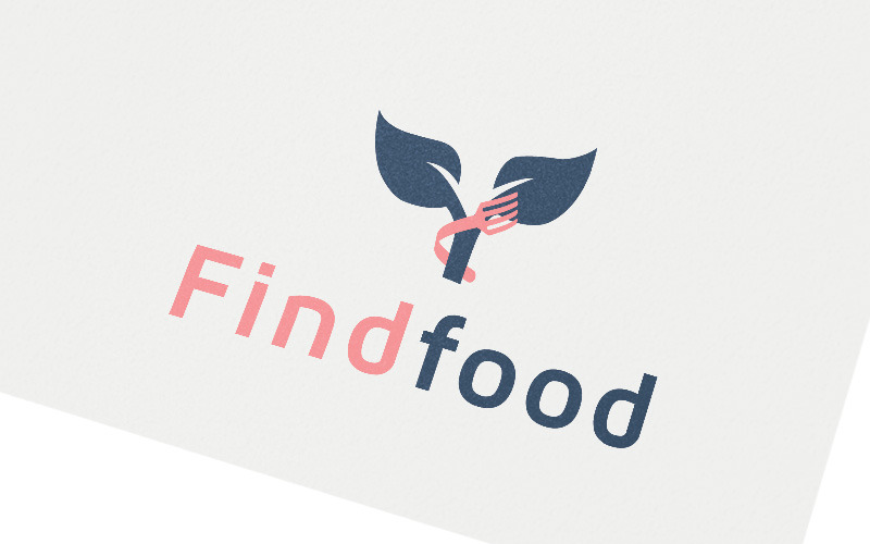PSD шаблон логотипа Findfood