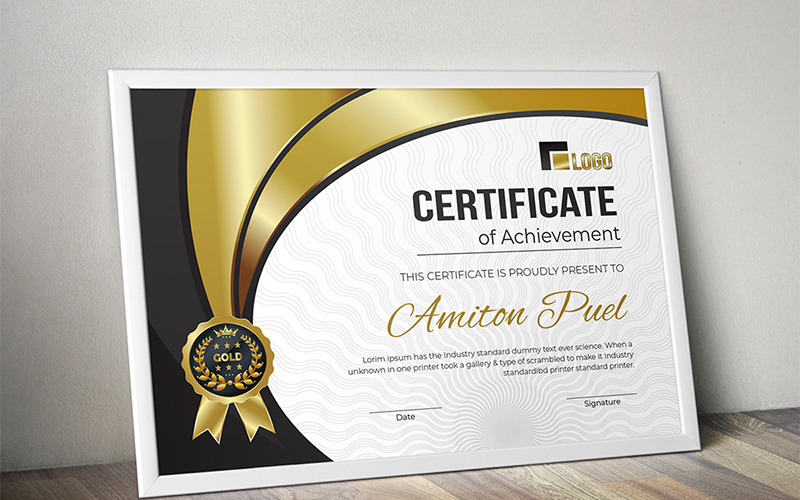 Download Шаблон сертификата "Rank Certificate Template" / Rank Certificate Template - Шаблон сертификата на тему графика certificate rank achievement appreciation award diploma modern luxury school college multipurpose professional protected security vintage completion gold silver bronze premium