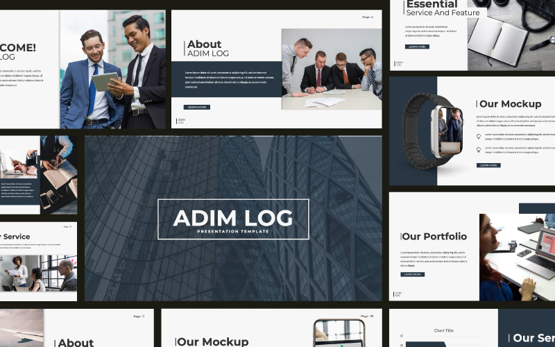 Admin Log Business PowerPoint-sjabloon