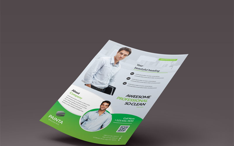 Download Фирменный стиль "Aweesome Professional Clean Flyer - Corporate Identity Template" / Aweesome Professional Clean Flyer - Corporate Identity Template - Фирменный стиль на тему графика flyer corporate corporate creative flyer travel business card card liflet computer internet stationery id kit blue hi-quality official symple green