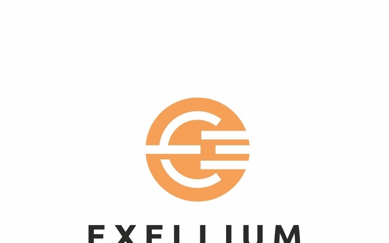 Exellium E Letter logó sablon
