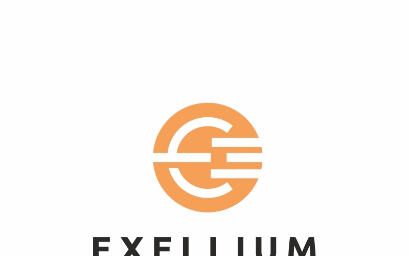 Exellium E Letter-logotypmall