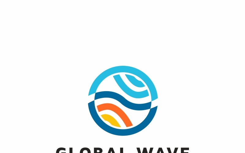 Download Шаблон логотипа "Global Wave Logo Template" / Global Wave Logo Template - Шаблон логотипа на тему графика 3d arrow business capital circle community comunication develop economy financial forward future global improvement leaning modern move moving onward people