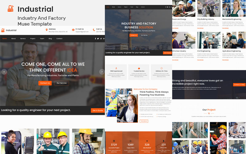 industrial – industry and factory muse template