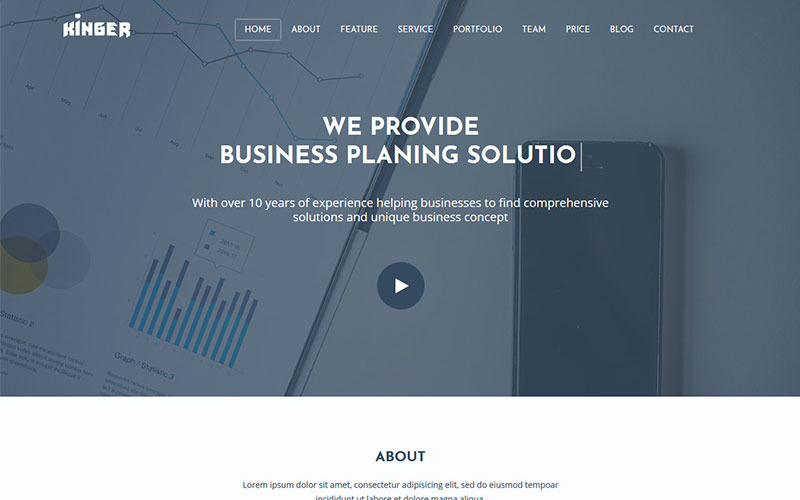 шаблон целевой страницы бизнес-портфолио