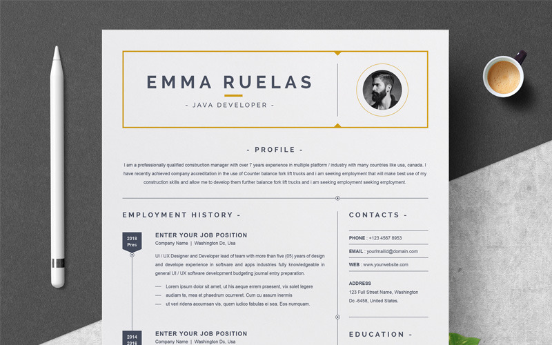 Plantilla de CV de Emma