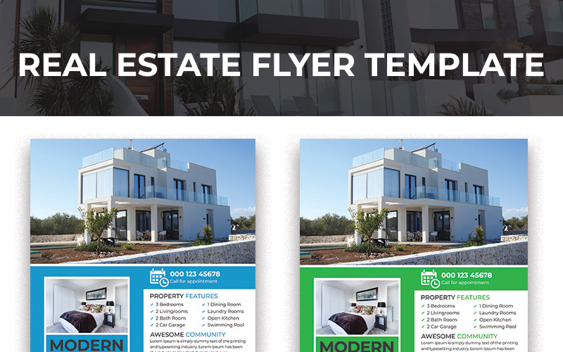 Download Фирменный стиль "Real Estate Flyer - Corporate Identity Template" / Real Estate Flyer - Corporate Identity Template - Фирменный стиль на тему графика advertisement advertising agency agent broker commercial flyer home house leaflet lease loan magazine marketing mortgage negotiator newspaper open poster professional