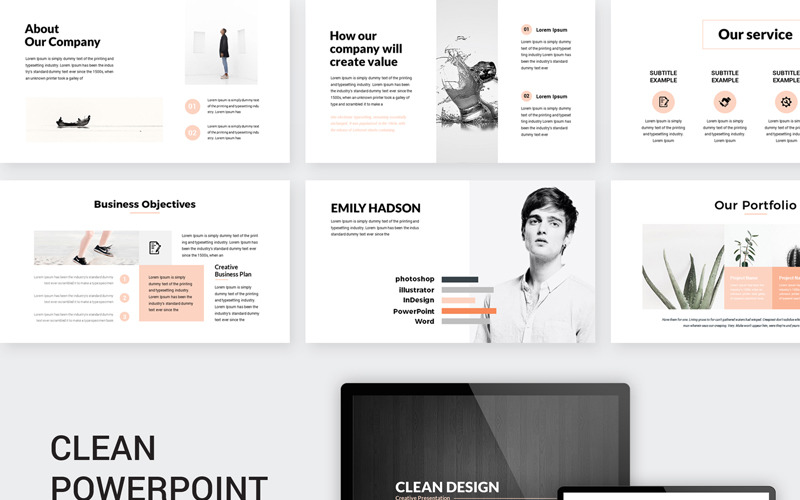 Шаблон минимальной презентации PowerPoint Clean Design