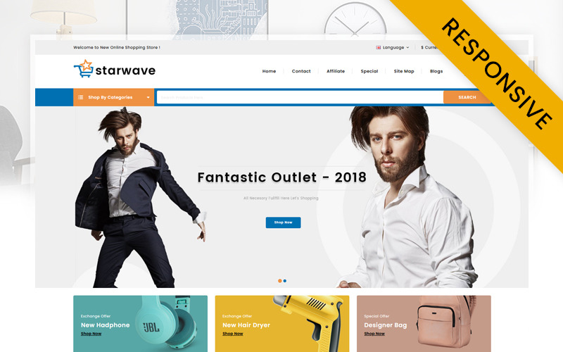 Starwave - Plantilla responsiva OpenCart para tienda multipropósito