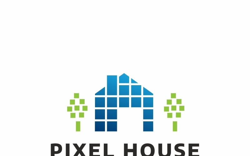Szablon Logo House Pixel