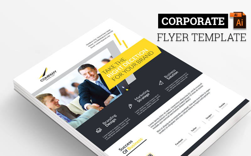 Download Фирменный стиль "Brand Decision Flyer - Corporate Identity Template" / Brand Decision Flyer - Corporate Identity Template - Фирменный стиль на тему графика agency brochure business company corporate creative flyer marketing abstract art artistic blue building computer graph graphic green hi-quality id kit