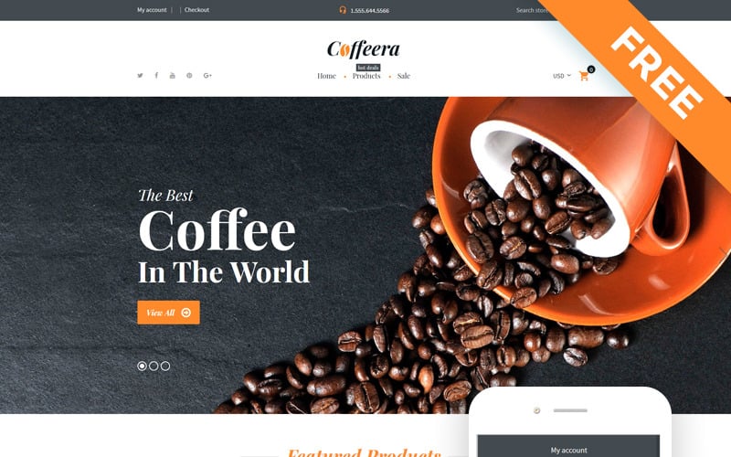 Coffeera - Tema Shopify pulito pronto all'uso per la caffetteria