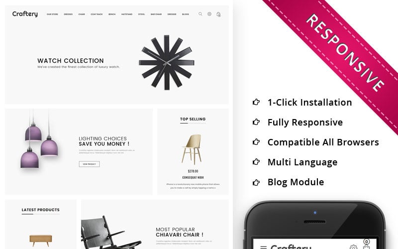 Craftery - The Furniture Store Responsive OpenCart Template