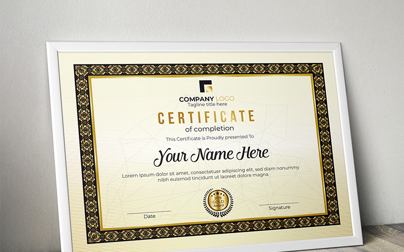 Download Шаблон сертификата "Creative Rank Certificate Template" / Creative Rank Certificate Template - Шаблон сертификата на тему графика gold silver bronze certificate template design rank achievement appreciation award diploma modern luxury school college multipurpose professional protected security vintage