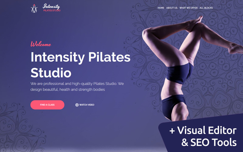 Intensity - Šablona cílové stránky Pilates Studio