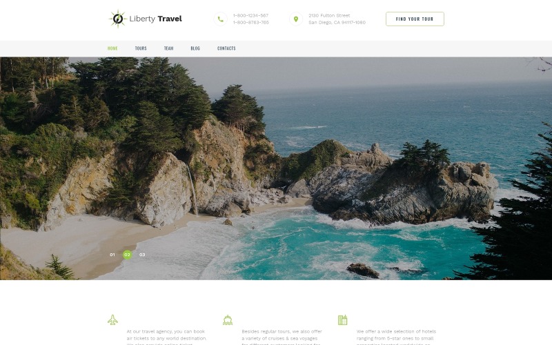 Liberty Travel - Reisbureau Moderne HTML Bootstrap-bestemmingspagina-sjabloon