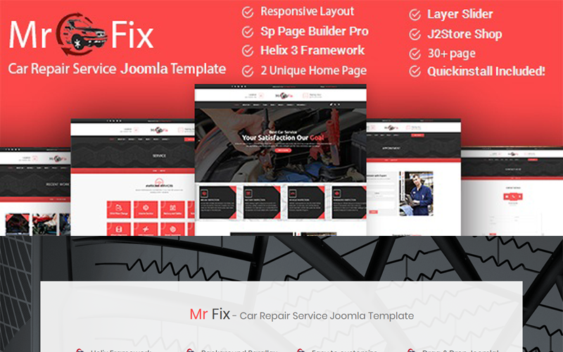 Mr Fix - Joomla-mall för företag inom bilreparationstjänster