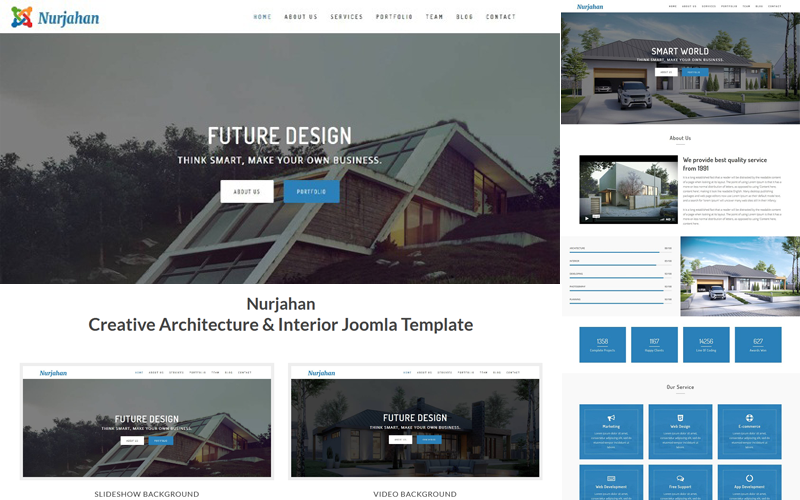 Nurjahan – Joomla-Vorlage für Architektur und Inneneinrichtung