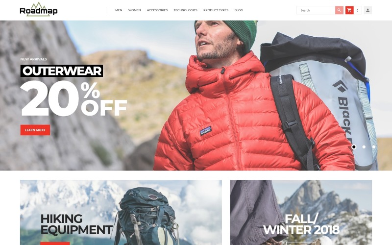 открытый спортивный магазин снаряжения шаблон magento тема