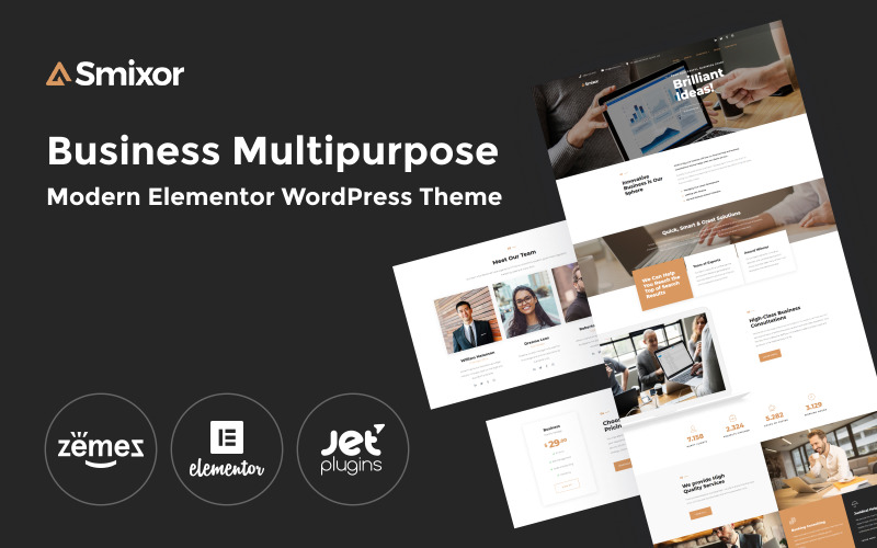 Smixor - Modernt WordPress Elementor-tema för företag