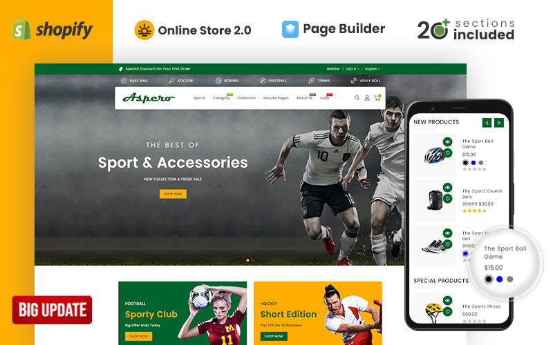 Tema Shopify con sezioni di Aspero