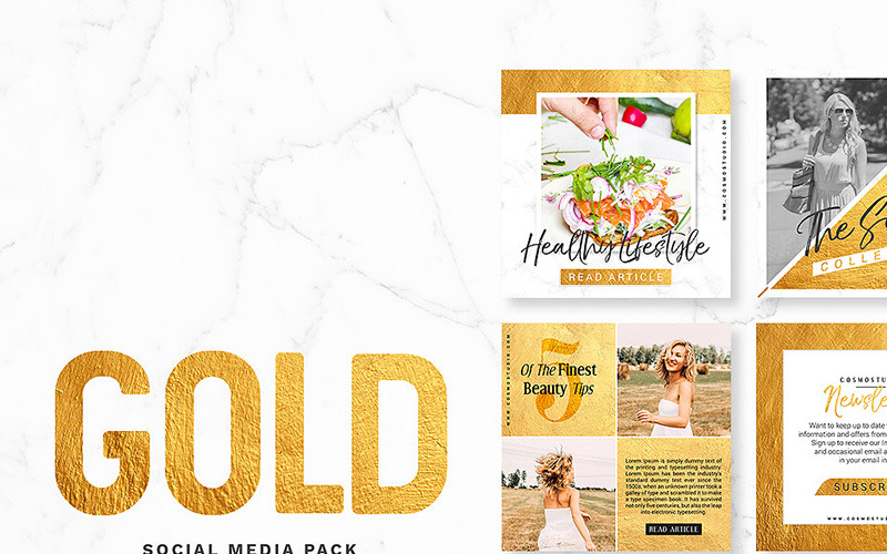 Modello di social media GOLD Pack