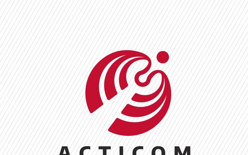 Download Шаблон логотипа "Acticom Logo Template" / Acticom Logo Template - Шаблон логотипа на тему графика action actions brand branding business club company dance dancing eurhythmics fitness group gym gymnastics human iconic identity jump jumping movement
