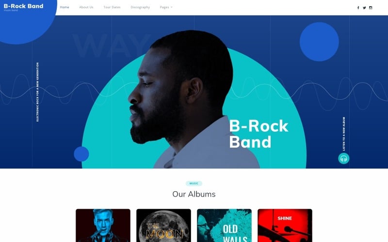 B-Rock Band - Многостраничный креативный HTML-шаблон веб-сайта музыкальной группы