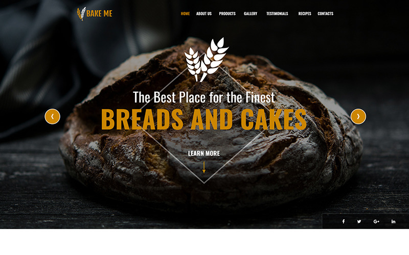 Download PSD шаблон "Bake Me PSD Template" / Bake Me PSD Template - PSD шаблон на тему хлебобулочные изделия bakery baking cake candy chocolate dessert food pastry shop backshop bakeries cupcake e-commerce sweet bootstrap template theme psd