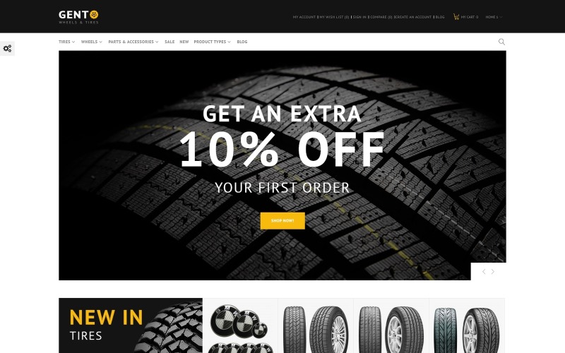 Gento - Clean 3-Layouts Téma eCommerce Wheels & Tires Magento