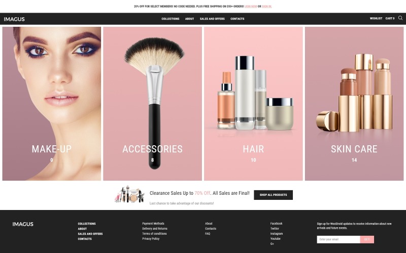 магазин косметики ecommerce modern elementor woocommerce theme