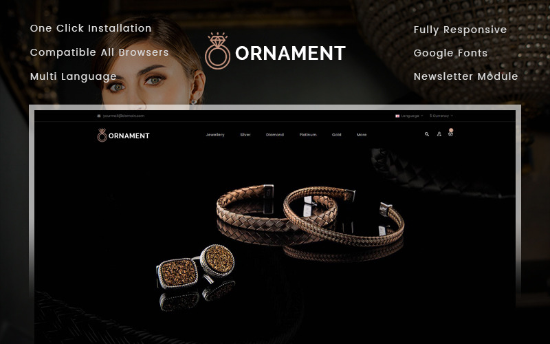шаблон opencart ювелирного магазина
