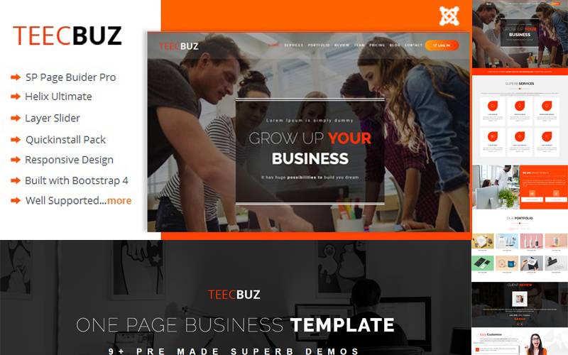 TeecBuz – Business Onepage Joomla sablon