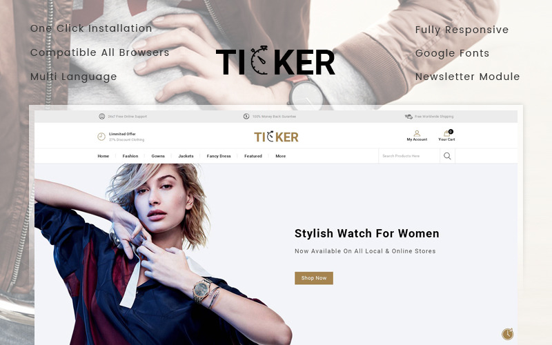 шаблон магазина часов opencart