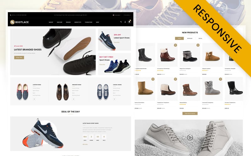 Bootlace Shoes Store OpenCart responsieve sjabloon