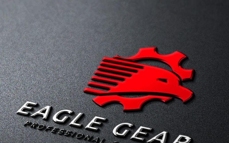 Download Шаблон логотипа "Eagle Gear Logo Template" / Eagle Gear Logo Template - Шаблон логотипа на тему графика army bird boutique business creative crow design dream eagle fly freedom fun gear gold happy hotel identity luxury pheonix phoenix
